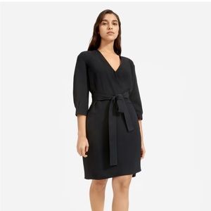 Everlane Japanese Goweave Long Sleeved Mini Wrap Dress - size 12